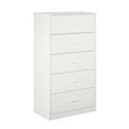 Mainstays Classic 5 Drawer Dresser, White