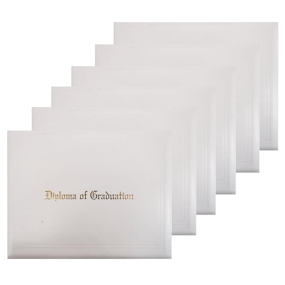 Graduaciónmall Cubierta De Diploma Impresa Para Certificado 8.5''X 11'' Negro 6 Paquetes