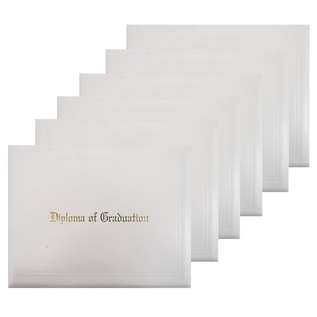 Graduaciónmall Cubierta De Diploma Impresa Para Certificado 8.5''X 11'' Negro 6 Paquetes