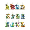 thumbnail image 3 of Christmas Alphabet Dinosaur Advent Calendar, 2D Acrylic 26 Letter Pendants Countdown Calendar for Christmas Tree Home Car Hanging Ornament, 3 of 8