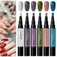 thumbnail image 3 of VAIFTILNO Nail Polish Pen Set 6 Colors, Water Based Nail Art Polish, Dry Nail Art Pens Air Dry Nail Paint No Lamp Needed, Control Brush Tip for Women (B), 3 of 7