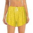 thumbnail image 2 of Goofa Yellow Glitter Printed Women 2 in 1 Running Shorts,Quick Dry Athletic Workout Shorts,High Waisted Athletic Shorts with Liner Pockets-Medium, 2 of 9