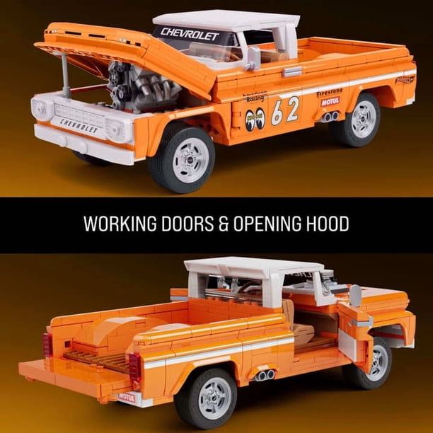 MATTEL BRICK SHOP Hot Wheels Custom 62 Chevy Pickup Building Toy
