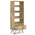 thumbnail image 6 of Simpli Home Hunter SOLID MANGO WOOD and Metal 64 inch x 24 inch Rectangle Modern Industrial Tall Bookcase in Natural, 6 of 11