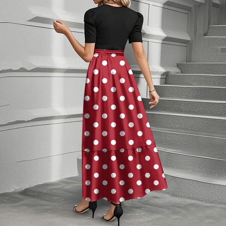 TQWQT Work Dresses for Women 2025 Short Sleeve Cute Work Dresses Polka Dot Print Long Church Patchwork Ruffle Hem A Line Dress Wedding Guest Teacher Clothes Red S - Walmart.com TQWQT Work Dresses for Women 2025 Short Sleeve Cute Work Dresses Polka Dot Print Long Church Patchwork Ruffle Hem A Line Dress Wedding Guest Teacher Clothes Red S - Walmart.com