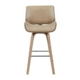 thumbnail image 3 of Armen Living Swivel Bar Stool with White Wash Finished Wood and Vintage Brown Upholstery, 3 of 5