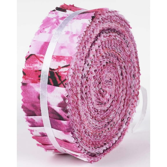 Soimoi 40Pcs Tie Dye Print Precut Fabrics Strips Roll Up 1.5x42inches Cotton Jelly Rolls For Quilting - Purple