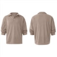 thumbnail image 2 of Camisas de Punto para Hombre, Camisas Casuales de Larga, Camisas Clásicas con Botones, Camisas de Golf Caqui S, 2 of 5