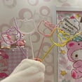 thumbnail image 1 of Pajita reutilizable con forma de muñeca de Hello Kitty, Pajita de dibujos animados de Anime Kt, manguera de colores para beber zumo, leche, regalo, 1 of 3