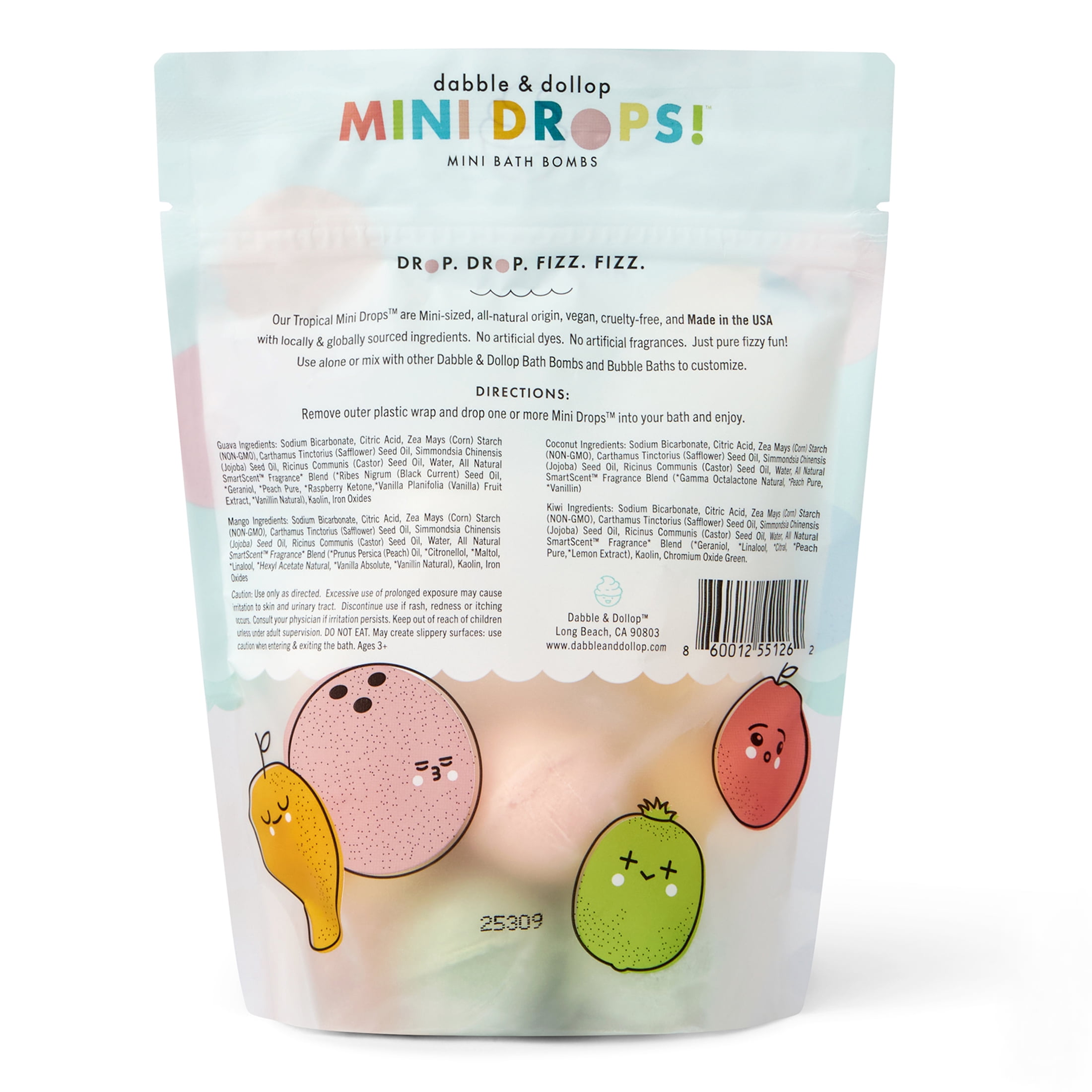 Dabble and Dollop Mini Bath Bombs - Tropical Variety, Set of 12