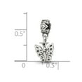 thumbnail image 2 of 925 Sterling Silver Polished Oxidized Reflections Butterfly Angel Wings Dangle Bead Charm 16.36x7.27mm Wide Pendant Neck, 2 of 2