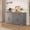Dark gray, variant on 66" Modern Farmhouse Sideboard Buffet Cabinet with Storage, Embossed 3 Drawers and 4 Doors Storage Cabinet, Large Coffee Bar Station for Dining Room Kitchen Living Room Brown/Dark Grey/White