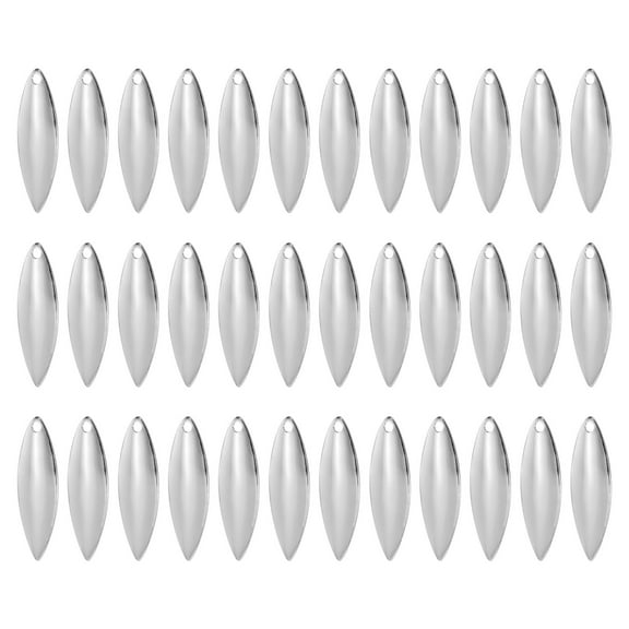 Fishing Lure Blades 1.3x0.4" Willowleaf Lure Making for DIY Bait, Silver 50 Pack