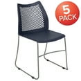 thumbnail image 3 of BizChair HERCULES Series 5 Pack 661 lb. Capacity Navy Stack Chair with Air-Vent Back and Gray Powder Coated Sled Base, 3 of 16