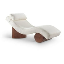 Meridian Furniture Marcella Cream Fabric Upholstered Chaise Lounge