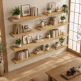 Floating Shelves For Wall 18 Inch Oak Set Of 2 9.3