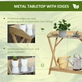 thumbnail image 4 of Outsunny Garden Potting Bench Table, Wooden Work Station, Outdoor Planting Workbench w/ Galvanized Metal Tabletop and Storage Shelf, 4 of 9