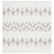 SAFAVIEH Lotus Tarah Geometric Area Rug, Ivory/Beige, 6'7" x 6'7" Square