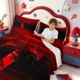 thumbnail image 3 of meiyoeat Red Black Monogram L King Sheets For Boys,Gradient Initial Print Bedding,4-Piece1 Flat Sheet, 1 Fitted Sheet And 2 Pillowcases, 3 of 6