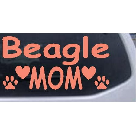 

Beagle Mom With Dog Paw Prints Car or Truck Window Decal Sticker