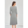 thumbnail image 3 of Vestido GRACE KARIN de manga 3/4, casual, holgado, plisado, 3 of 5
