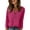 Hot Pink, variant on HongQid Women's V Neck Tops Casual Blouse Long Sleeve Shirt Crochet Tunic Blouse