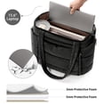 thumbnail image 5 of Puffer Tote Bag for Women, Large Capacity Lightweight Quilted Shoulder Bag, Waterproof Handbag for Work, Travel, Gym, Black, 5 of 8