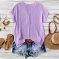 thumbnail image 6 of vigerkar Women's V Neck T Shirt Short Sleeve Casual Basic Tops Loose Fit Henley Tee Summer Lightweight Blouse (Purple, M), 6 of 9