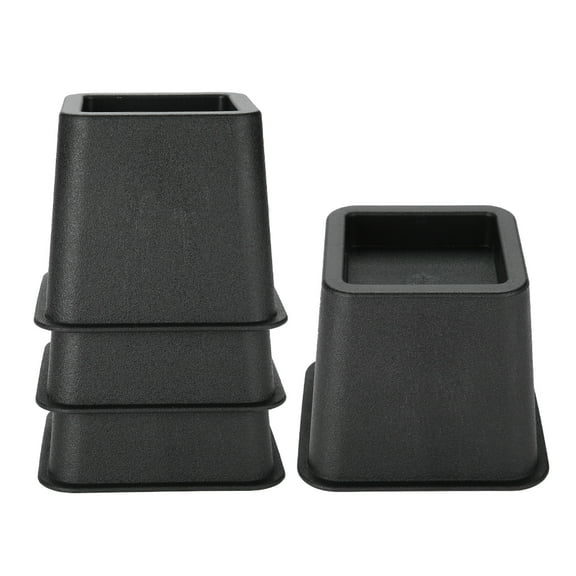 Walfront 4-Pieces Bed Risers, Chair Sofa Riser Wide Feet Lift Stands Adjustable Bed Risers, and Furniture Risers (Black /7.4 * 3.5 inch)