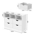 thumbnail image 5 of Chest of Drawers with Open Cube, 4 Drawers Dresser, Fabric PU Closet Drawer Dresser Large Organizer for Bedroom, White, 5 of 9