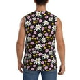 thumbnail image 4 of Goofa Daisies Flowers Printed Men's Sleeveless T-Shirt - Athletic Gym Workout Tank Top for Men - Moisture-Wicking, UPF 30+ Quick-Dry Muscle Tee-Small, 4 of 8