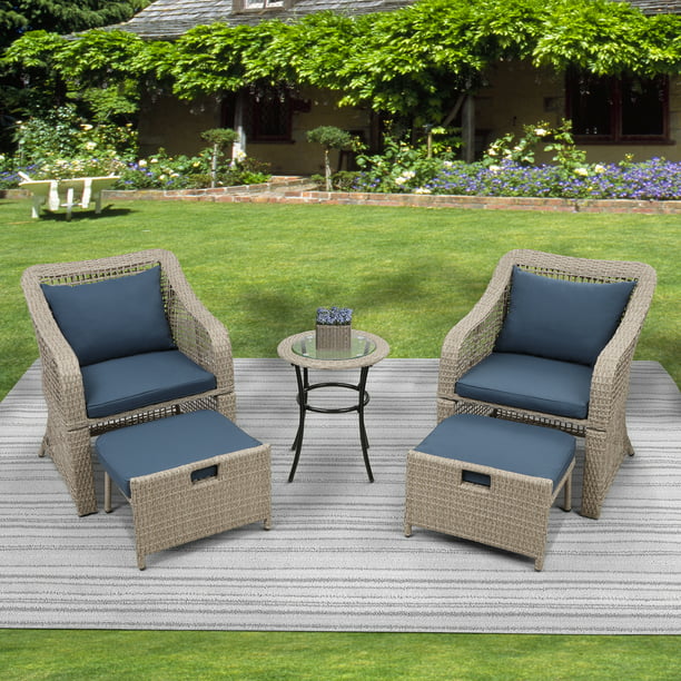 Oaktree Rattan Patio Outdoor Armchairs, Garden Patio Furniture Set