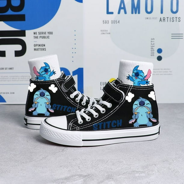 Kawaii Kids Canvas Shoes Disney Cartoon Lilo & Stitch Sport Shoes Children Fashion Print Sneakers Shoes Boys Girls Tennis Shoes28 Gao Jinjia LED