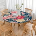 thumbnail image 3 of Pioneer Flower Floral Print Pattern Round Fitted Tablecloth with Elastic Edge,Dining Table Cover Waterproof,Outdoor Round Tablecloth for Camping,Dining,Indoor and Outdoor, 3 of 7