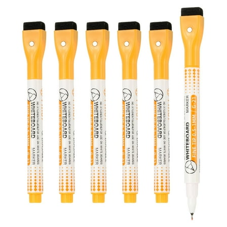 Magnetic Whiteboard Pen, 0.5-1mm Fine Tip Dry Erase Coffee Markers, 6 Pcs