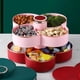 thumbnail image 3 of Bandeja giratoria para almacenamiento de alimentos, decoración, bandeja para frutos secos, forma de pétalo. Rojo doble, 3 of 9