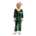 thumbnail image 2 of UJNDER Family Christmas Pajamas Matching Sets Fleece Long Sleeve Cozy Holiday Festive Nightwear Outfit for Kids,01_Green,13-14 Years, 2 of 6