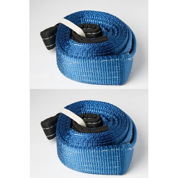 2x 3" BLUE 9T 20000lb Tow Strap 3x10 ft Winch tree saver rescue Snow Rigging