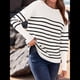 thumbnail image 5 of Suéter de Otoño 2025 para Mujer, Jersey de Punto Acanalado de Larga, Holgado, Cuello Redondo, Murciélago, Suéter Dividido. Color y Negro XL, 5 of 9