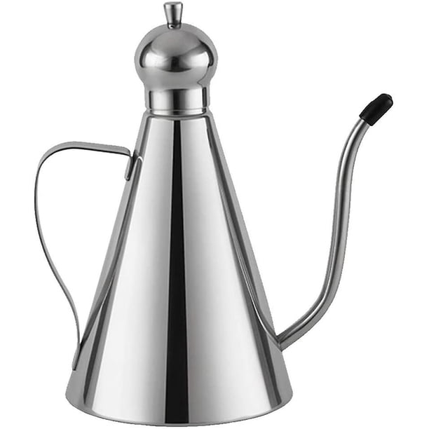 Dispensador de aceite de oliva, aceite de oliva de acero inoxidable Ive/vinagre/salsa botella de aceite de bureta con bandeja a prueba de fugas sin goteo, botella de aceite de oliva Ive Pourer Feliz Sencillez