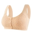thumbnail image 1 of dmqupv Push Up Bras for Women Fashion Casual Lace Front Button Underwear Without Rims Vest Lace Plus Size Bra Khaki 3XL, 1 of 5