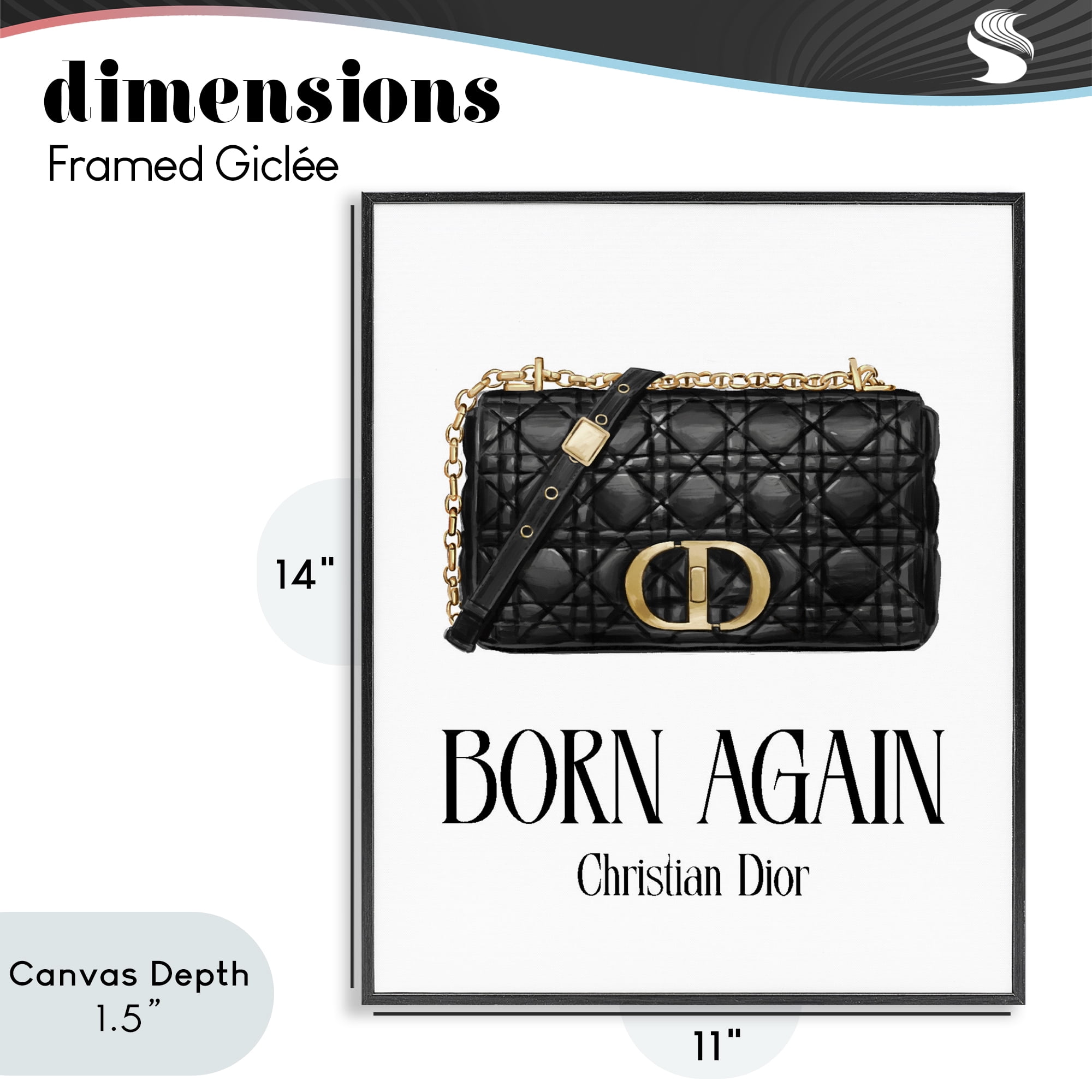 Stupell Industries Born Again Christian Bag Black Framed Giclee Art, design by Ziwei Li