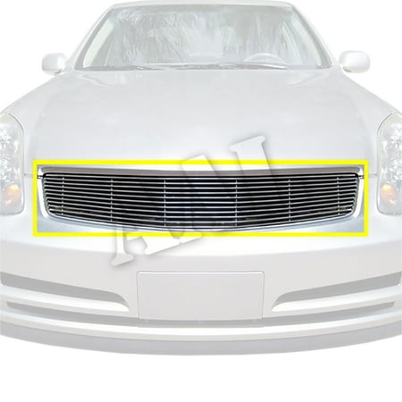 G35 Billet Grill AAL REPLACEMENT BILLET GRILLE / GRILL INSERT For 2003 2004 INFINITI G35 (4 DOOR SEDAN) 1PC UPPER REPLACEMENT W/O LOGO CUTOUT ()