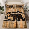 thumbnail image 2 of Homewish Bear Silhouette King Sheet Set (4-Piece) Barn Door Farmhouse Decor For Boys Kids, 2 of 7