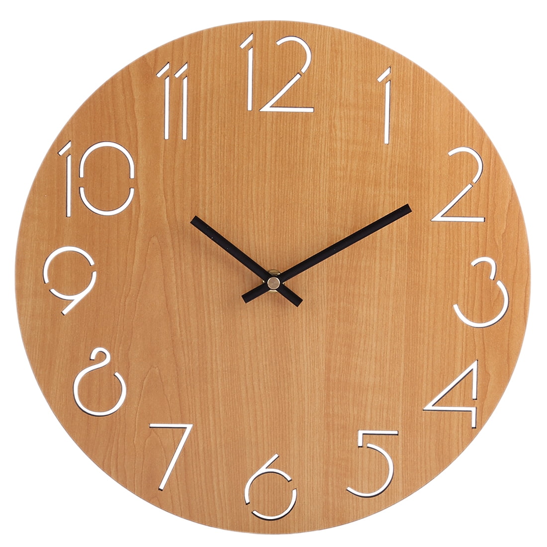 Simple Country Style Round Wall Clock Bedroom Living Room Mute Clock