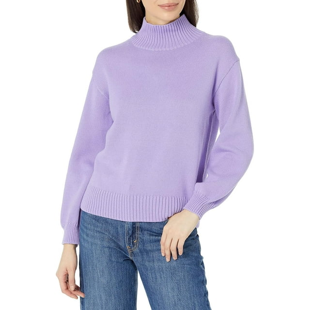 walmart Essentials Womens Plus Organic Cotton Funnel-Neck SweaterPlus Organic Cotton Funnel-Neck Sweater