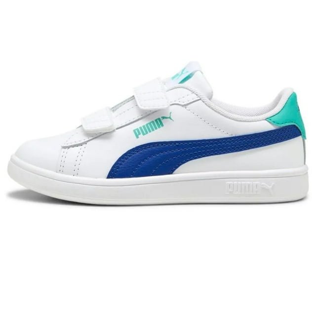 Tenis casual Puma Smash 3.0 L V PS blanco/azul 392033 18 de niños 19.5 cm