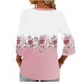 thumbnail image 7 of Tqcoqu Women's Casual Loose Tunic Tops Blouses,V Neck 3/4 Sleeve Floral Print Fit Tops,White-A Women's S-XL, 7 of 7