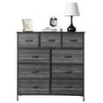 thumbnail image 4 of Ktaxon Dresser with 6 Big 3 Small Drawers - Furniture Storage Tower Unit, Steel Frame, Wood Top, Easy Pull Fabric Bins, Black, 4 of 10
