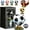 Black, variant on Soccer Ball Shaped Rotating Drinking Glass Cup, 300ml Soccers Trophy Beer Glass, 360° Spinning Gold Base, Clear with Black & White Design, 10Oz Beer Glasses for Soccer Lover (Black)